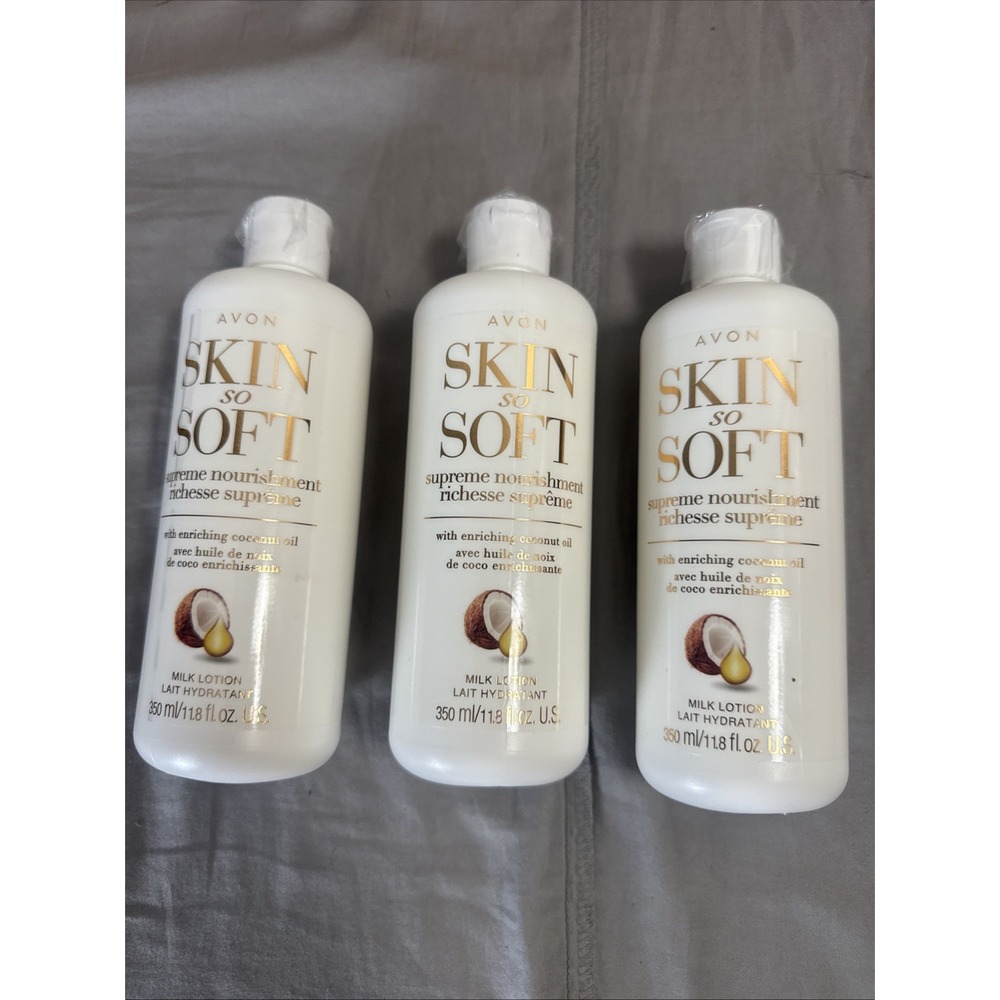 Avon Skin So Soft Supreme Nourishment Milk Lotion, 11.8 fl oz – New Lot Of Three